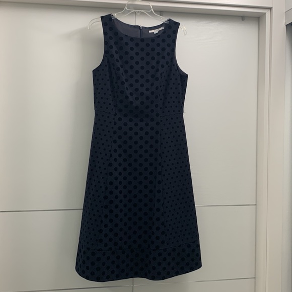 Boden NWOT Navy Wool Velvet Polka Dot Dress size 10R - Picture 11 of 17